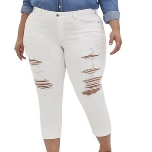 Torrid White Jean Distressed Crop Boyfriend
Straight Stretch Mid-Rise Jean new